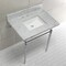 Fauceture KVPB3022M8SQ1 30" Console Sink with Brass Legs (8-Inch, 3 Hole), Marble White/Polished Chrome KVPB3022M8SQ1 - alternate 5